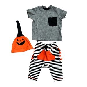 0-3m Baby Boy Halloween Outfit Pumpkin Jack-o’-lantern Costume 0-3 3 M Month 3m